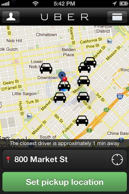 The ETA displayed in-app, early 2012