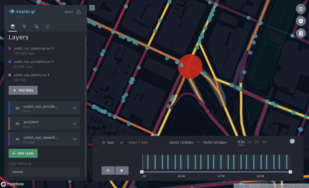 Zoomed in visualization of NYC