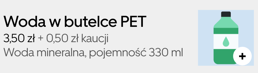 Wizualizacja pozycji menu objętej systemem kaucyjnym