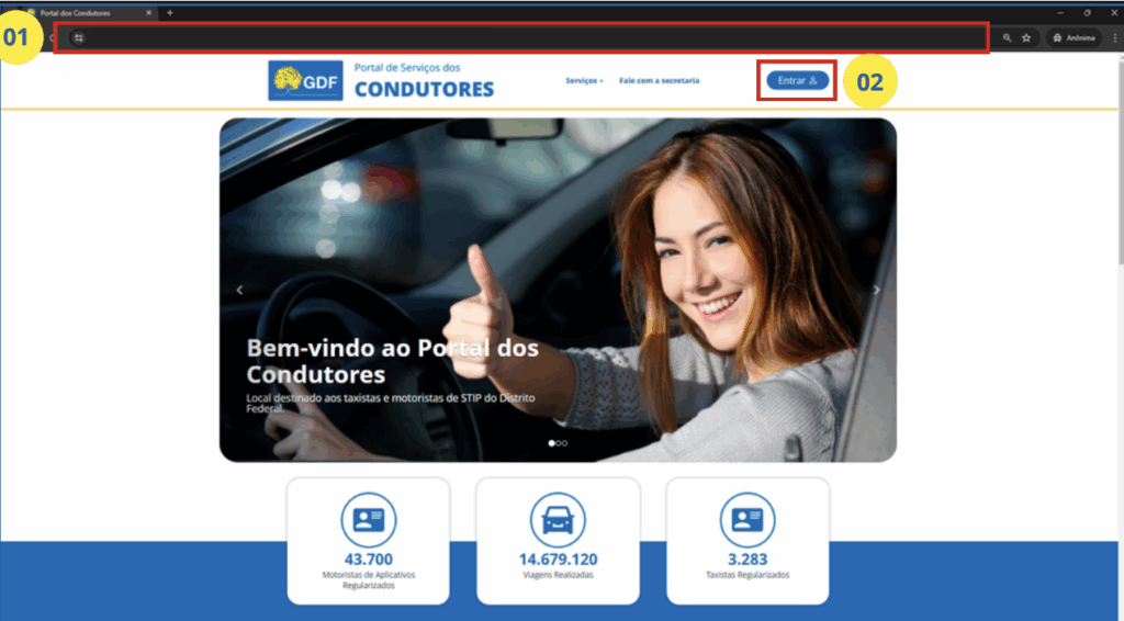 primeiro passo do cadastro