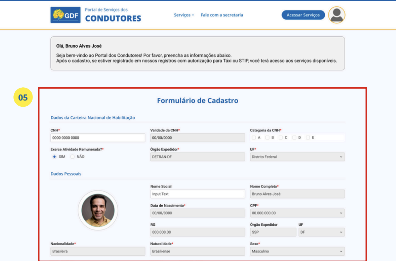 terceiro passo do cadastro